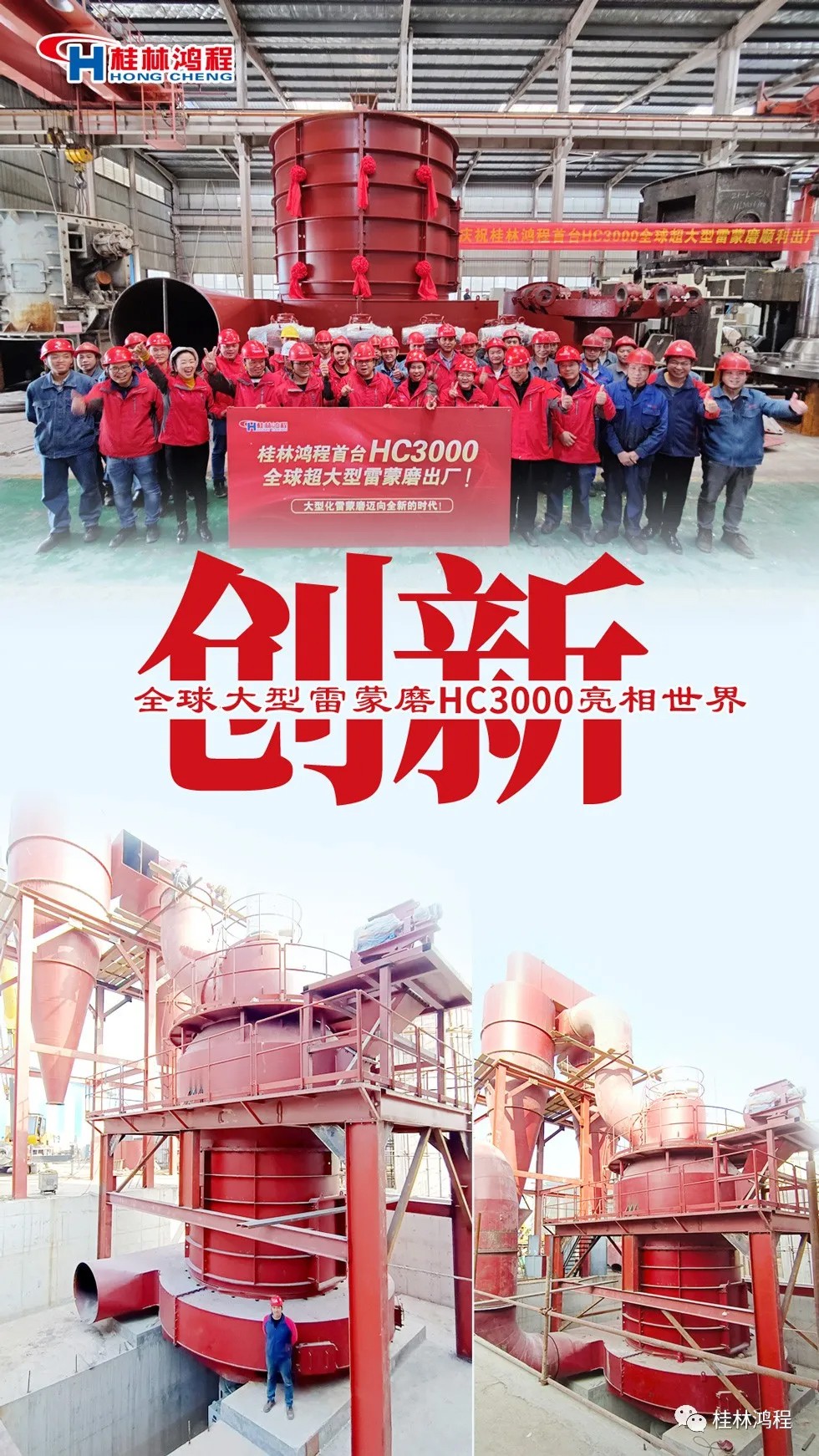 盤點(diǎn)2021年桂林鴻程硬核瞬間幾件大事有聚光燈！HC3000擺式磨粉機(jī)投入市場